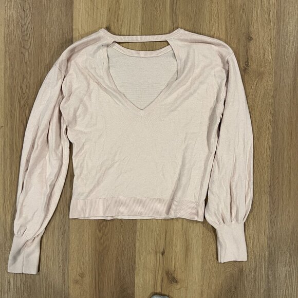 Express Light Pink Blush Long Sleeve Knit Sweater Size Medium Crew Neck - Picture 5 of 5